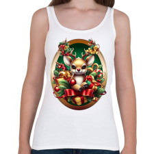 PRINTFASHION Rudolf, a piros orrú rénszarvas - Női atléta - Fehér női trikó