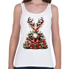 PRINTFASHION Rudolf, a piros orrú rénszarvas - Női atléta - Fehér