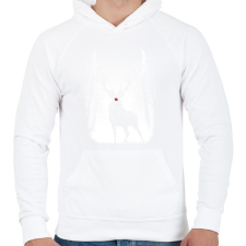 PRINTFASHION Rudolf a rénszarvas - Férfi kapucnis pulóver - Fehér férfi pulóver, kardigán