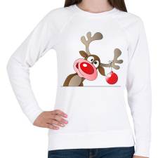 PRINTFASHION Rudolf, a rénszarvas - Női pulóver - Fehér női pulóver, kardigán