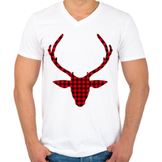 PRINTFASHION Rudolf - Férfi V-nyakú póló - Fehér