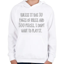 PRINTFASHION Rules are important - Gyerek kapucnis pulóver - Fehér gyerek pulóver, kardigán