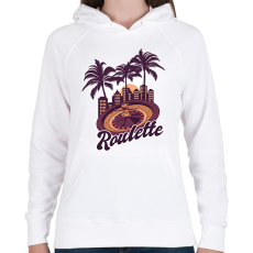 PRINTFASHION Rulett - Női kapucnis pulóver - Fehér