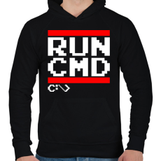 PRINTFASHION RUN CMD - Férfi kapucnis pulóver - Fekete