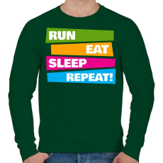 PRINTFASHION Run Eat Sleep Repeat! - Futás - Férfi pulóver - Sötétzöld