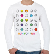 PRINTFASHION Run for fun - Férfi hosszú ujjú póló - Fehér