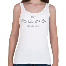 PRINTFASHION Run for your life - Női atléta - Fehér női trikó