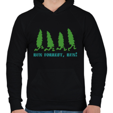 PRINTFASHION Run forrest, run! - Férfi kapucnis pulóver - Fekete