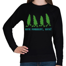 PRINTFASHION Run forrest, run! - Női pulóver - Fekete
