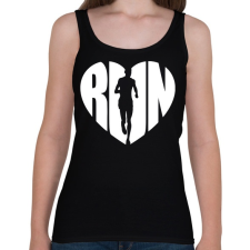 PRINTFASHION RUN LOVE - Női atléta - Fekete női trikó