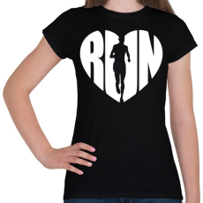 PRINTFASHION RUN LOVE - Női póló - Fekete