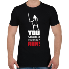 PRINTFASHION Run! - M3gan - Férfi póló - Fekete