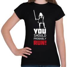 PRINTFASHION Run! - M3gan - Női póló - Fekete női póló