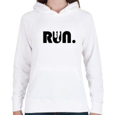 PRINTFASHION Run - Női kapucnis pulóver - Fehér