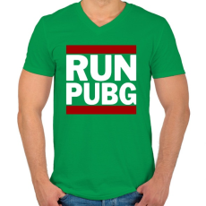 PRINTFASHION RUN PUBG - Férfi V-nyakú póló - Zöld