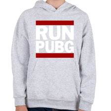 PRINTFASHION RUN PUBG - Gyerek kapucnis pulóver - Sport szürke gyerek pulóver, kardigán