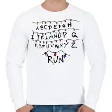 PRINTFASHION RUN Stranger Things - Férfi pulóver - Fehér férfi pulóver, kardigán