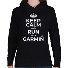 PRINTFASHION Run with Garmin - Női kapucnis pulóver - Fekete női pulóver, kardigán