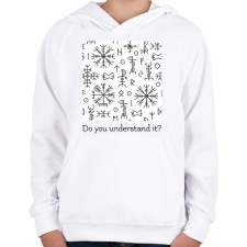 PRINTFASHION Rúna - Érted? - Gyerek kapucnis pulóver - Fehér gyerek pulóver, kardigán