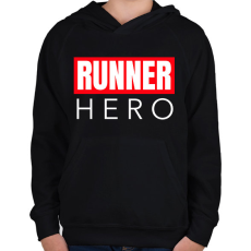 PRINTFASHION RUNNER HERO - Gyerek kapucnis pulóver - Fekete