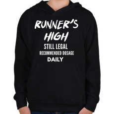 PRINTFASHION RUNNER'S2 - Gyerek kapucnis pulóver - Fekete