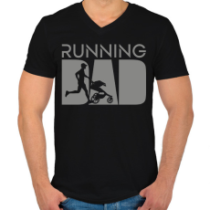 PRINTFASHION Running dad - Férfi V-nyakú póló - Fekete