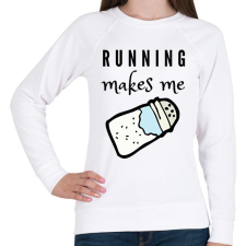 PRINTFASHION Running makes me salty - Női pulóver - Fehér női pulóver, kardigán