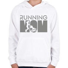 PRINTFASHION Running mom - Gyerek kapucnis pulóver - Fehér
