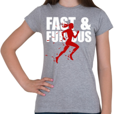 PRINTFASHION Running - Női póló - Sport szürke