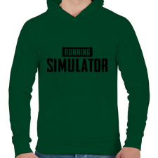 PRINTFASHION Running simulator - Férfi kapucnis pulóver - Sötétzöld férfi pulóver, kardigán
