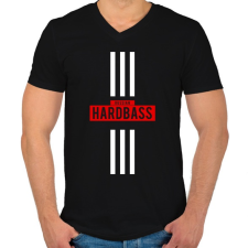 PRINTFASHION Russian Hardbass - Férfi V-nyakú póló - Fekete férfi póló