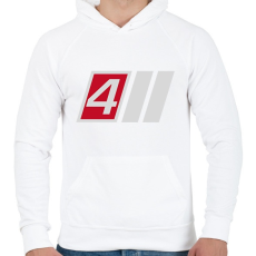 PRINTFASHION S4 - Férfi kapucnis pulóver - Fehér