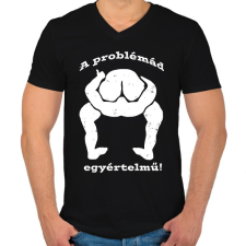 PRINTFASHION S*ggfej - Férfi V-nyakú póló - Fekete férfi póló