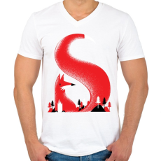 PRINTFASHION S like fox - Férfi V-nyakú póló - Fehér