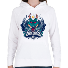 PRINTFASHION Sárkányok - Női kapucnis pulóver - Fehér női pulóver, kardigán