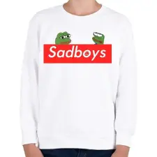 PRINTFASHION sadboyís - Gyerek pulóver - Fehér gyerek pulóver, kardigán