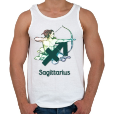 PRINTFASHION Sagittarius színes - Férfi atléta - Fehér