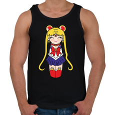 PRINTFASHION Sailor Moon - Férfi atléta - Fekete