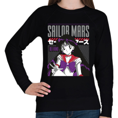 PRINTFASHION Sailor Moon- Mars - Női pulóver - Fekete