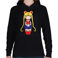 PRINTFASHION Sailor Moon - Női kapucnis pulóver - Fekete női pulóver, kardigán