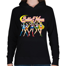 PRINTFASHION Sailor Moon - Női kapucnis pulóver - Fekete