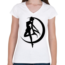 PRINTFASHION Sailor moon - Női V-nyakú póló - Fehér női póló