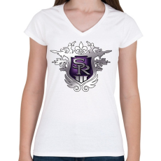 PRINTFASHION Saints Row logo - Női V-nyakú póló - Fehér