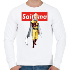 PRINTFASHION Saitama - Férfi pulóver - Fehér