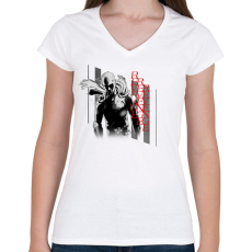 PRINTFASHION Saitama | Revenge GYM  - Női V-nyakú póló - Fehér