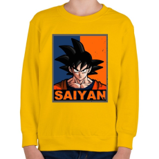 PRINTFASHION Saiyan Goku - Gyerek pulóver - Sárga