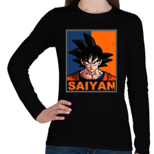 PRINTFASHION Saiyan Goku - Női hosszú ujjú póló - Fekete női póló