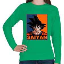 PRINTFASHION Saiyan Goku - Női pulóver - Zöld női pulóver, kardigán