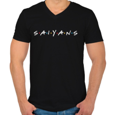 PRINTFASHION SAIYANS - Férfi V-nyakú póló - Fekete férfi póló