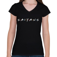 PRINTFASHION SAIYANS - Női V-nyakú póló - Fekete női póló